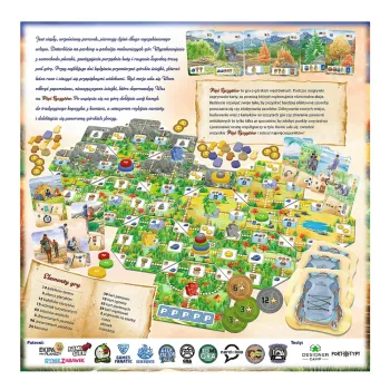 Komponenty gry Pięć Szczytów Górskie Wędrówki Trefl podczas rodzinnej zabawy