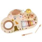 stolik dla dzieci z elementami sensorycznymi i instrumentami muzycznymi