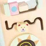 Stabilny niebieski chodzik z edukacyjnymi elementami dla najmłodszych