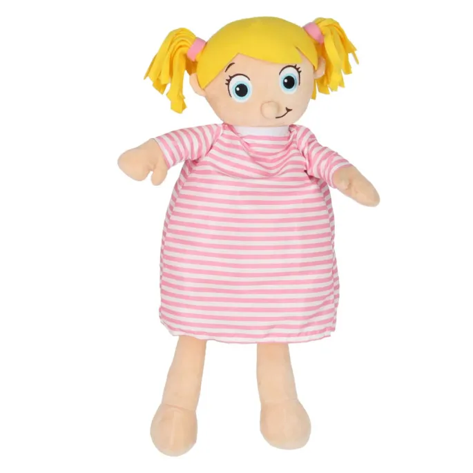 Lalka anatomiczna dla dzieci w fartuszku, przeznaczona do nauki ciała człowieka