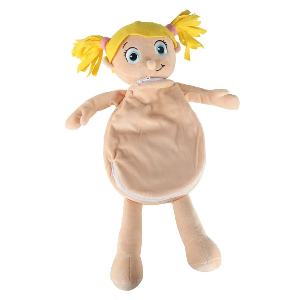 Maskotka edukacyjna dziewczynka z rozpinanym brzuchem i narządami