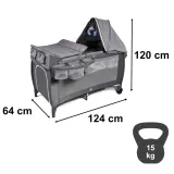 Nowoczesne dwupoziomowe łóżeczko z daszkiem i moskitierą dla niemowląt