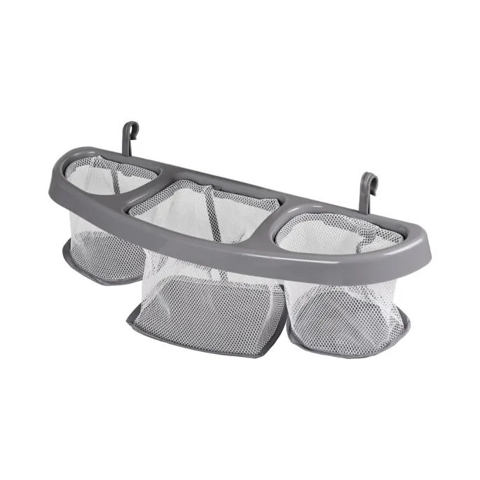 Kojec dla dziecka z pluszakami oraz daszkiem chroniącym przed owadami