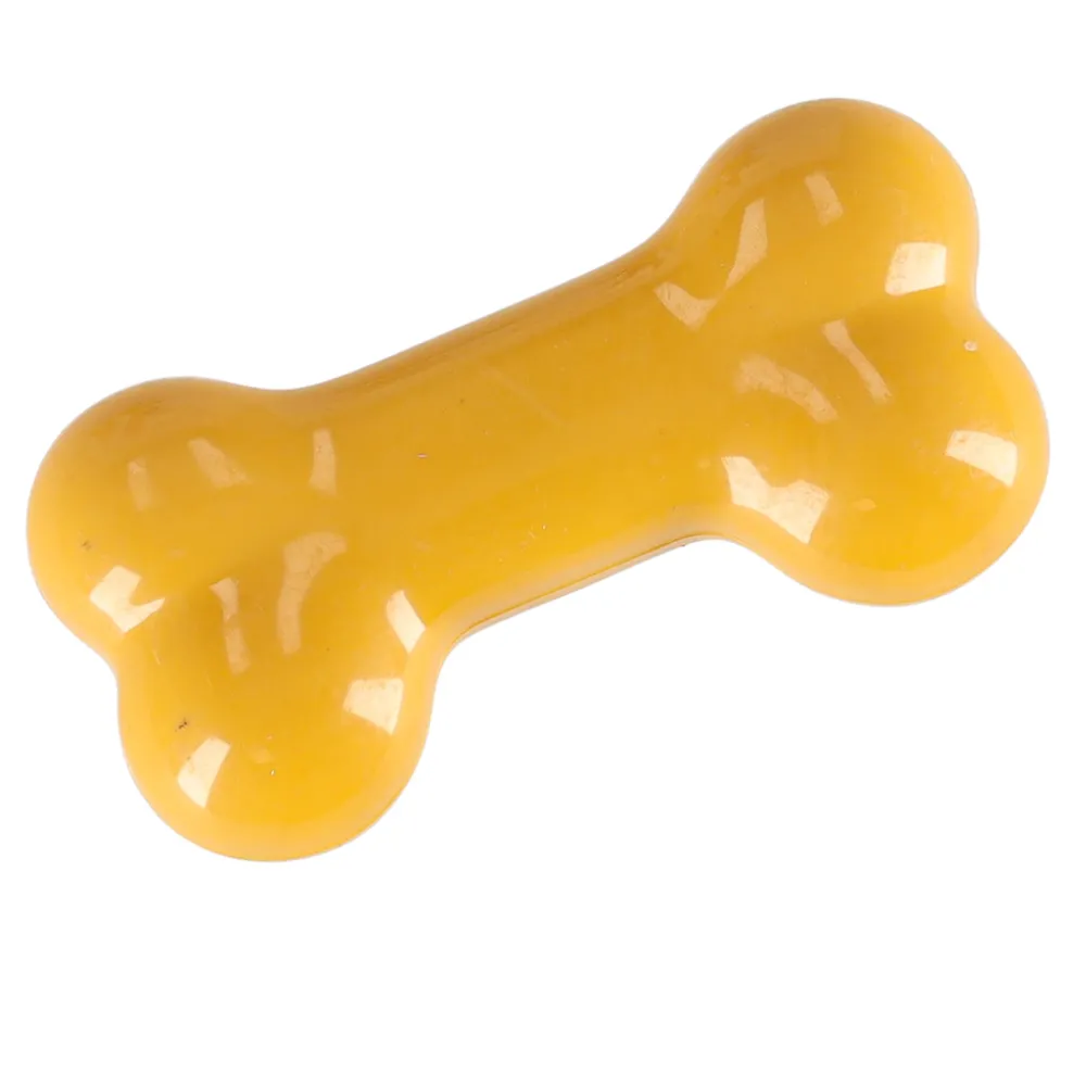 Zestaw zawierający pieska, kość i ozdobną obróżkę na tle pudełka