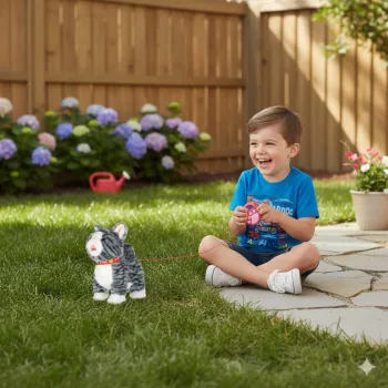 Opakowanie kolorowe z szarym kotkiem drewnianym na pierwszym planie