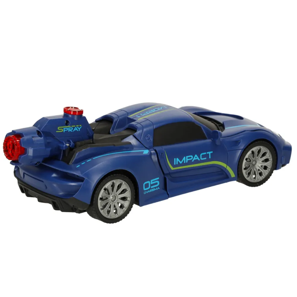 Efekt świetlny i para wodna podczas jazdy robotem Racer