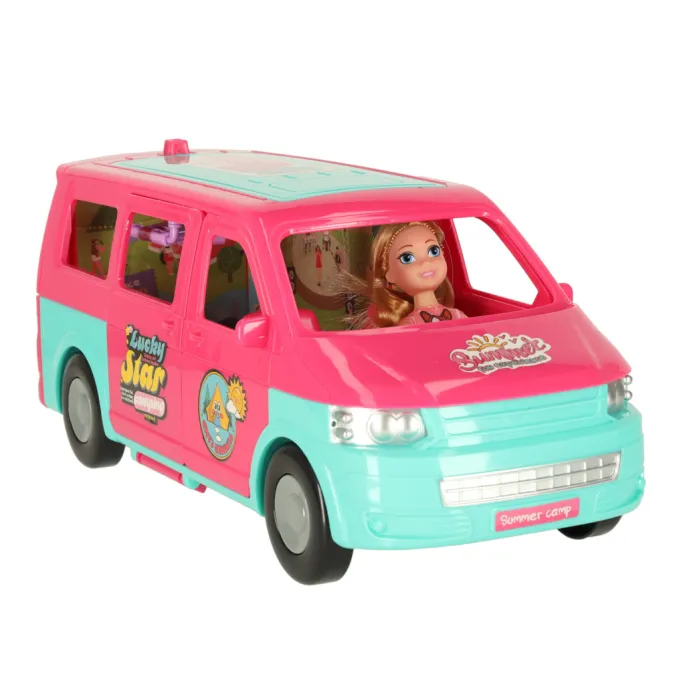 Zestaw kamper, lalka, namiot i basen idealny na prezent dla dziecka