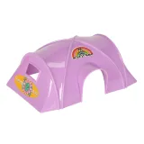 Kamper dla lalek z ruchomymi elementami i zestawem wypoczynkowym