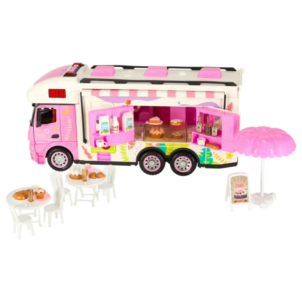 Zabawkowy samochód kempingowy z efektami świetlnymi i dźwiękowymi