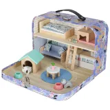 Zabawka domek dla lalek ze zwierzętami i akcesoriami w walizce