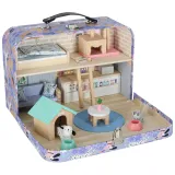 Zestaw domek hotel spa dla dzieci z drewnianymi akcesoriami