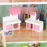 Widok domku dla lalek 70 cm z oświetleniem LED – wersja różowa