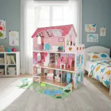 Drewniany domek Lulilo Gardeno z ogródkiem, balkonem i akcesoriami