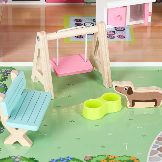 Różowy domek Lulilo Gardeno z balkonem i ogródkiem dla dzieci