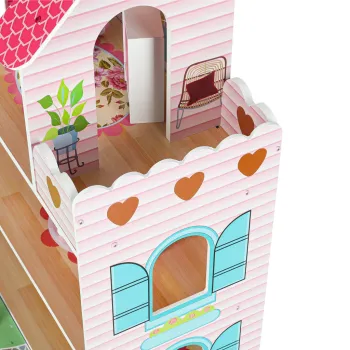 Przytulny domek dla lalek z oświetleniem LED oraz bogatym zestawem akcesoriów