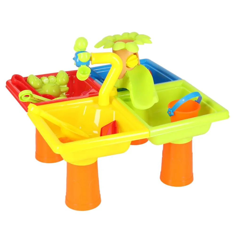 Kolorowy zestaw do zabawy w piasku i wodzie z młynkiem i łopatkami