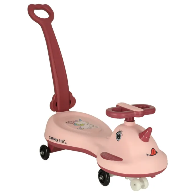 Jeździk dziecięcy LED Swing FIX S1 z wygodną rączką i świecącymi kołami