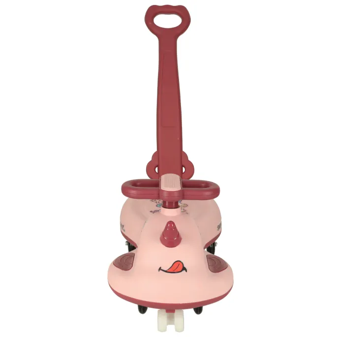 Jeździk różowy z osłoną kierownicy, siedziskiem i dodatkami w zestawie