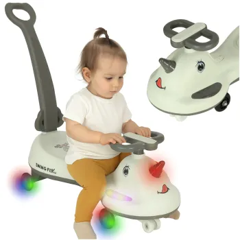 Jeździk grawitacyjny LED Swing FIX S1 w kolorze szarym na białym tle