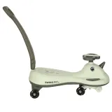 Widok z boku na szary jeździk dziecięcy Swing FIX S1 z rączką