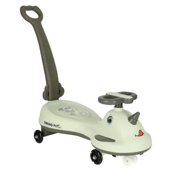 Zbliżenie na antypoślizgowe kółka LED jeździka Swing FIX S1