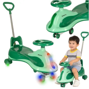 Jeździk grawitacyjny LED Swing FIX S2 w kolorze zielonym na białym tle