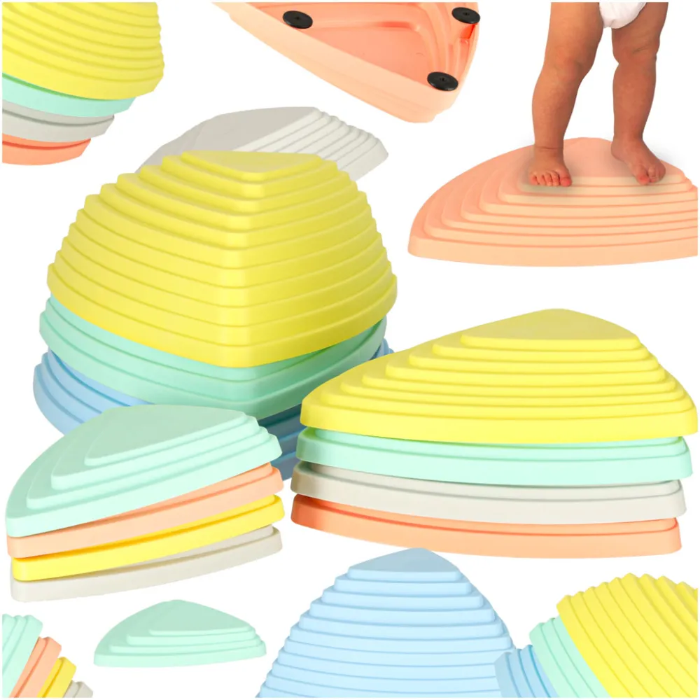 Pastelowe kamienie rzeczne sensoryczne do ćwiczeń równowagi dla dzieci