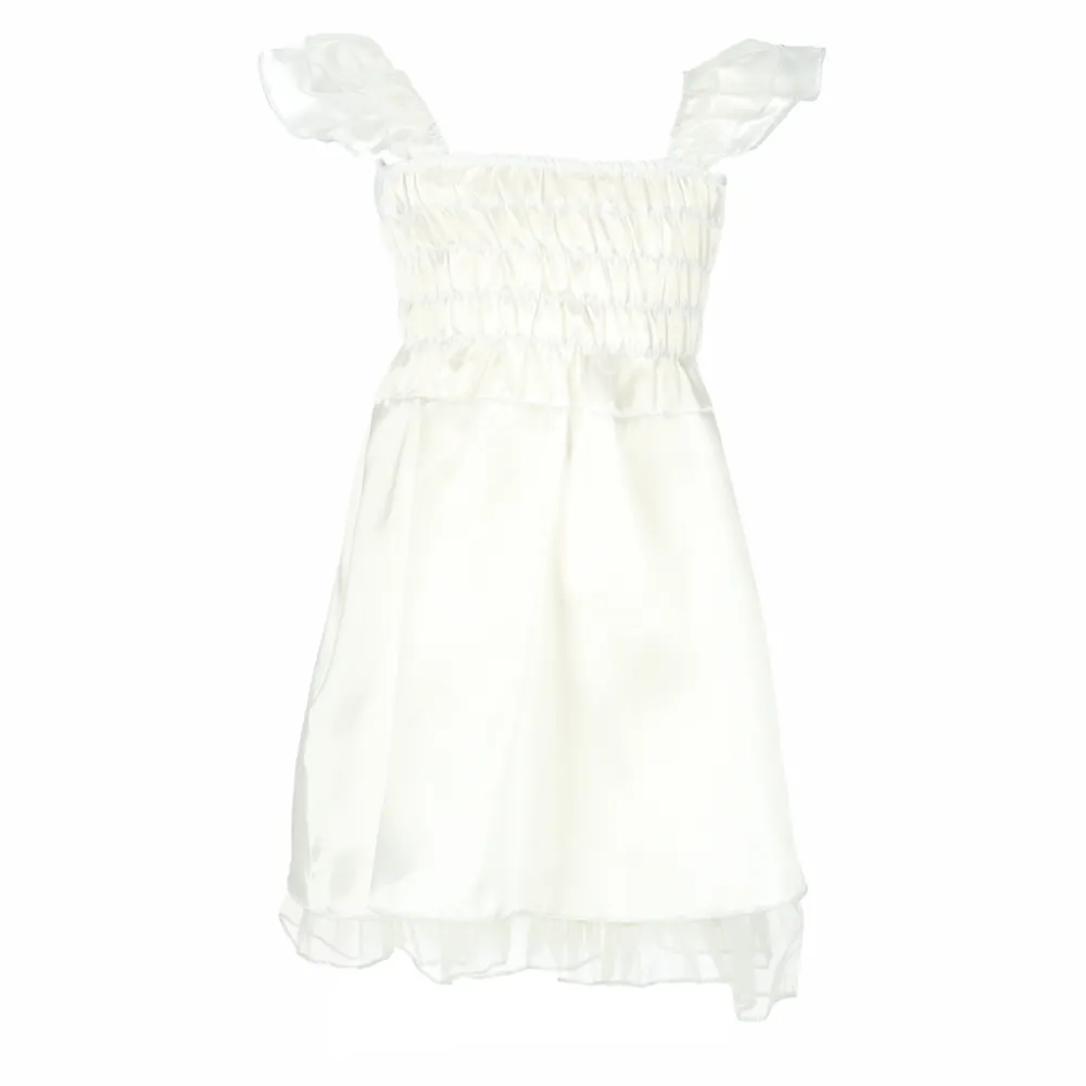 Biała sukienka z tiulem oraz brokatowe skrzydła dla dziecka, przebranie aniołek