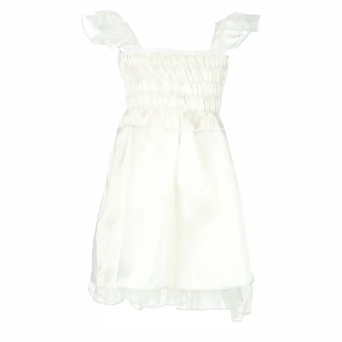 Biała sukienka z tiulem oraz brokatowe skrzydła dla dziecka, przebranie aniołek