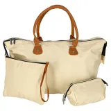 Beżowa torba podróżna do wózka dla mamy z dodatkowymi saszetkami