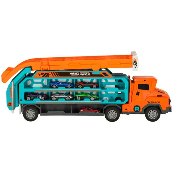 Zabawka transporter dla dzieci z autami i naklejkami do personalizacji