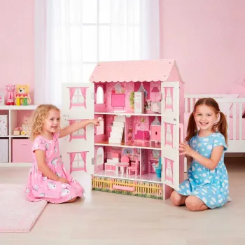 Drewniany domek dla lalek XXL Lulilo Papilio z miejscem na mebelki i akcesoria