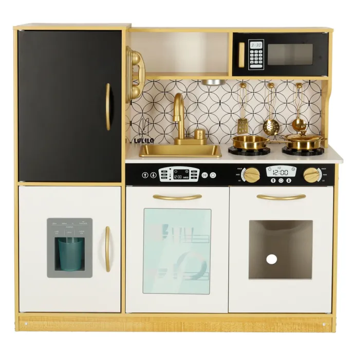 Kuchnia dziecięca LULILO ORO z akcesoriami: garnki, patelnia, telefon