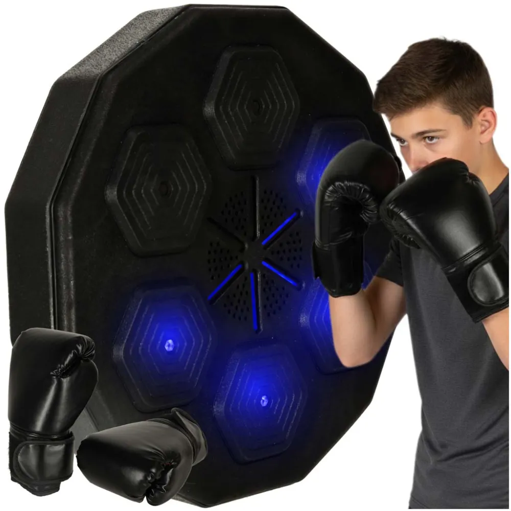 Interaktywna tarcza bokserska na ścianę z kolorowymi podświetleniami