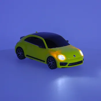 Detal gumowych opon w modelu Volkswagen Beetle 1:14