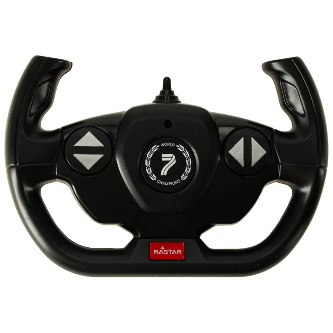 Samochód RC Mercedes F1 na tle białym, długość 48 cm