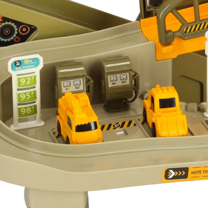 Kolorowy tor budowlany dla małych fanów motoryzacji i budowy