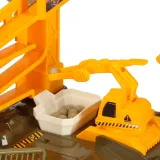 Zestaw plac budowy z autkami, dźwigiem i kuleczkami do transportu