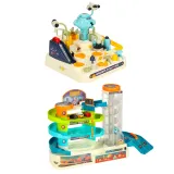 Rozłożony zestaw toru z widoczną strukturą i kolorowymi elementami