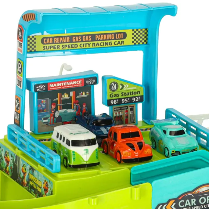 Bezpieczny tor samochodowy z kierownicą dla najmłodszych