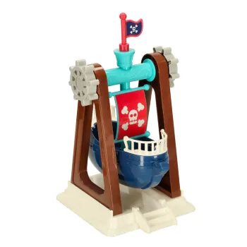 Kreatywny labirynt dla kulek z elementami zwierząt i statkiem