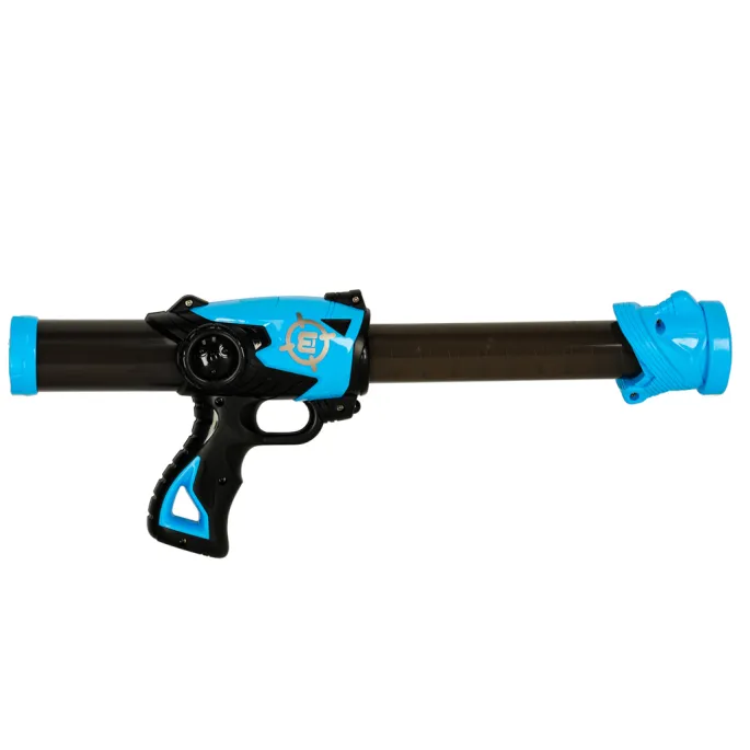 Wszystkie elementy gry: robot, pistolety, kulki na tle opakowania