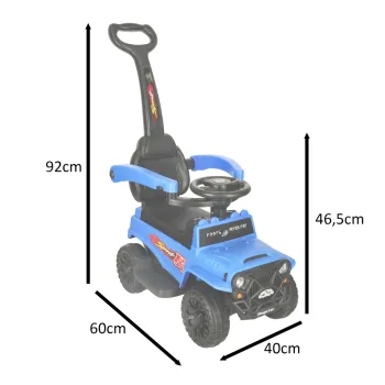 Prezent dla dziecka – samochód terenowy pchacz z barierkami ochronnymi