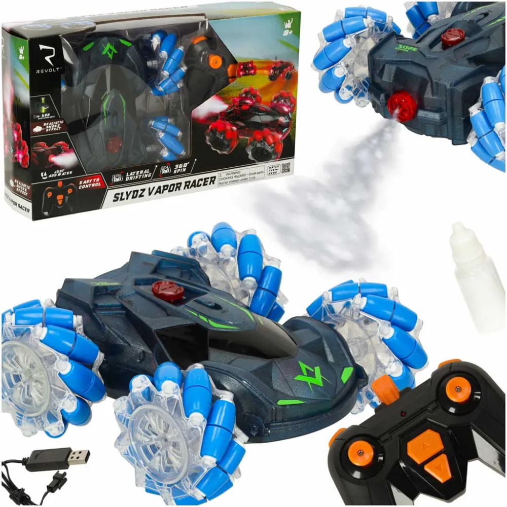 samochód rc REVOLT Slydz Vapor Racer 360 niebieski na białym tle