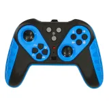 Samochód terenowy na 8 kołach w kolorze czarno-niebieskim z efektami światła