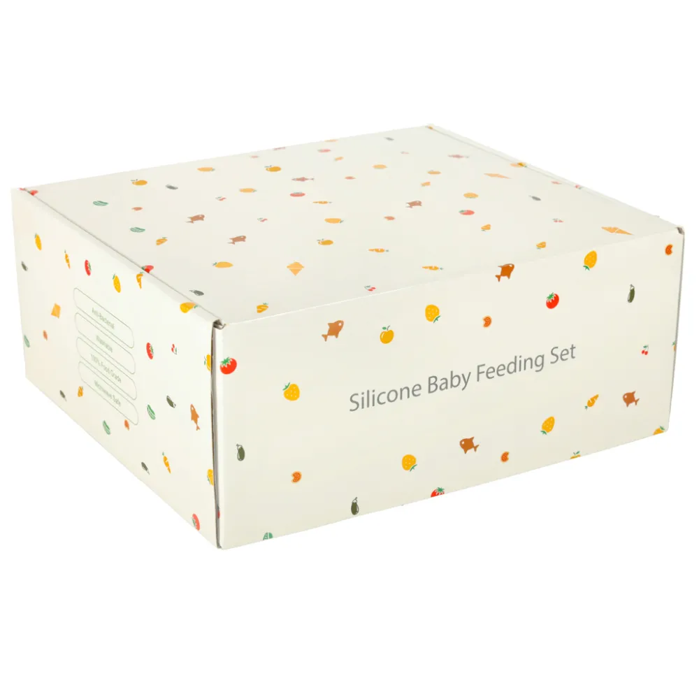 praktyczny zestaw naczyń silikonowych dla dzieci w odcieniu granatu