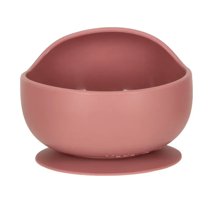 Ciemnoróżowy zestaw naczyń na przyssawki – idealny do samodzielnego jedzenia