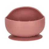 Ciemnoróżowy zestaw naczyń na przyssawki – idealny do samodzielnego jedzenia