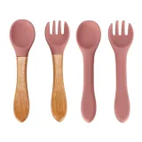 Bezpieczny komplet naczyń silikonowych z kubkiem 2w1 i śliniakiem