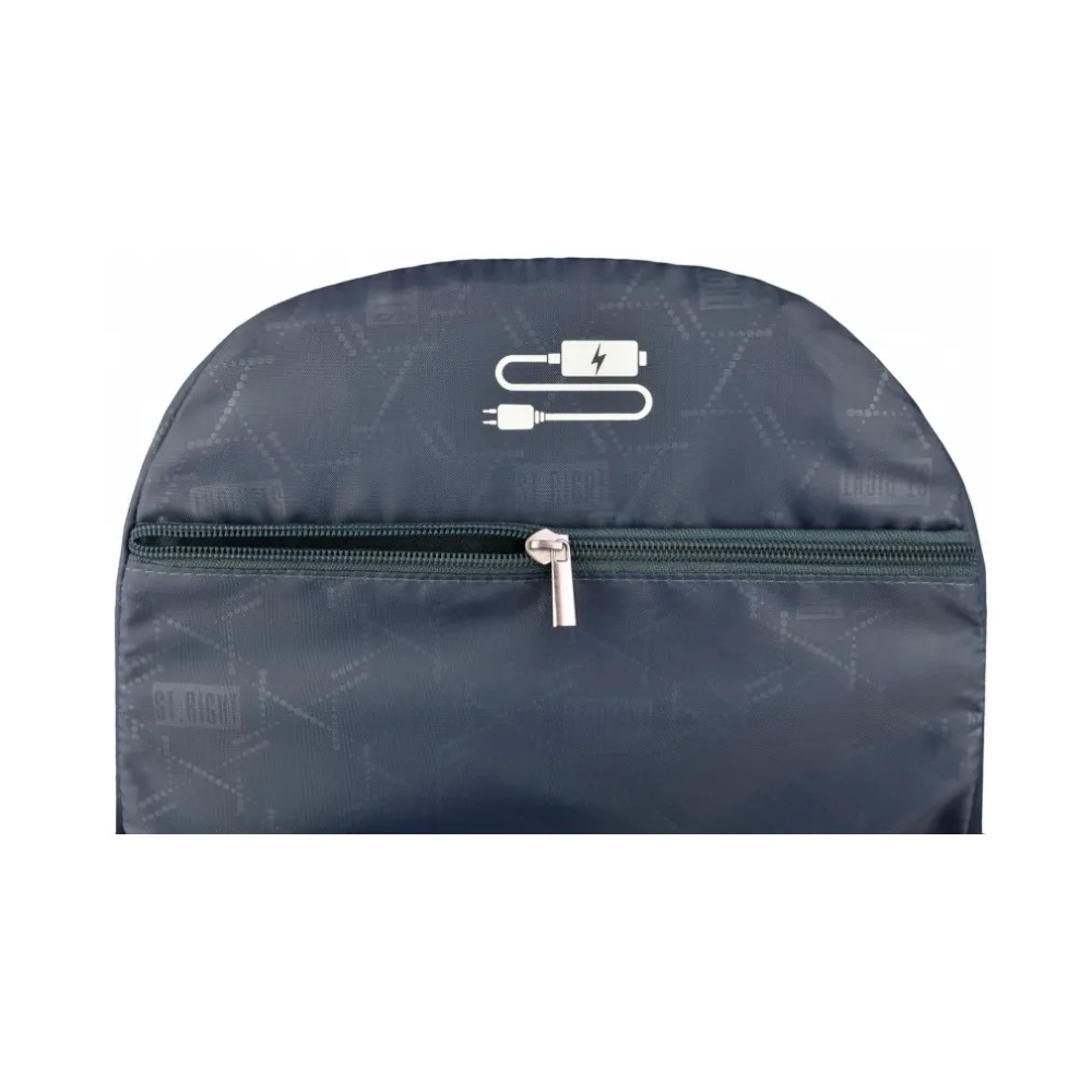 Duży plecak młodzieżowy do szkoły St. Right czarny 23 litrów